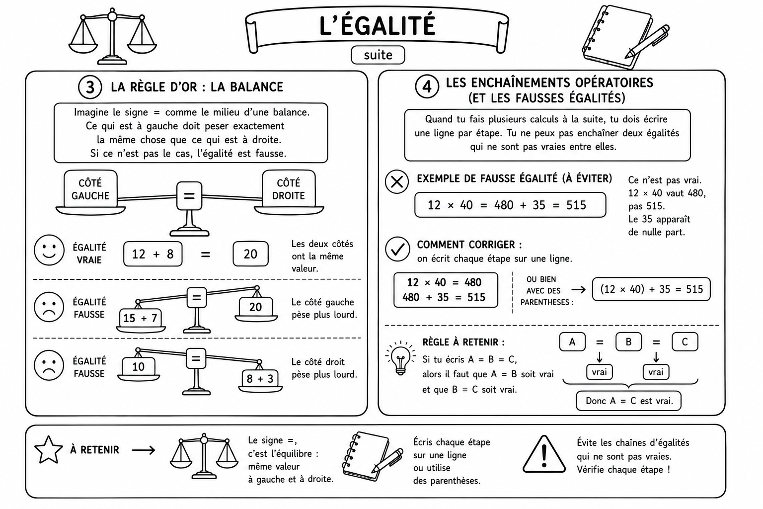 Arithmétique 8b — L'égalité 2