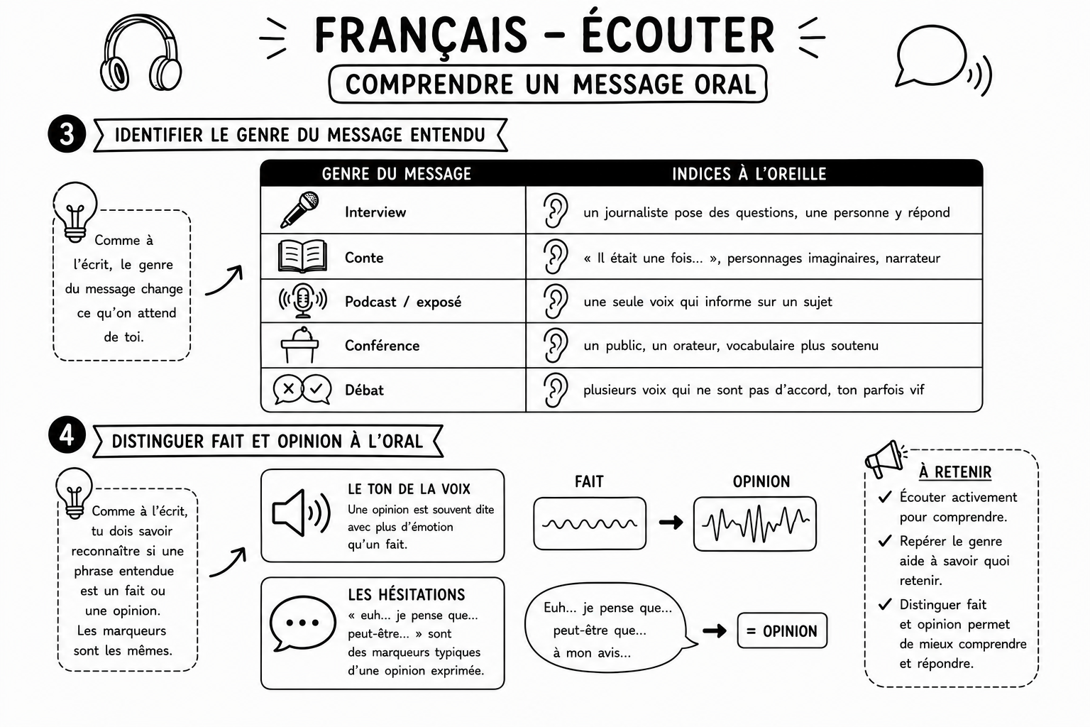 Français 10 — Écouter — Genre du message
