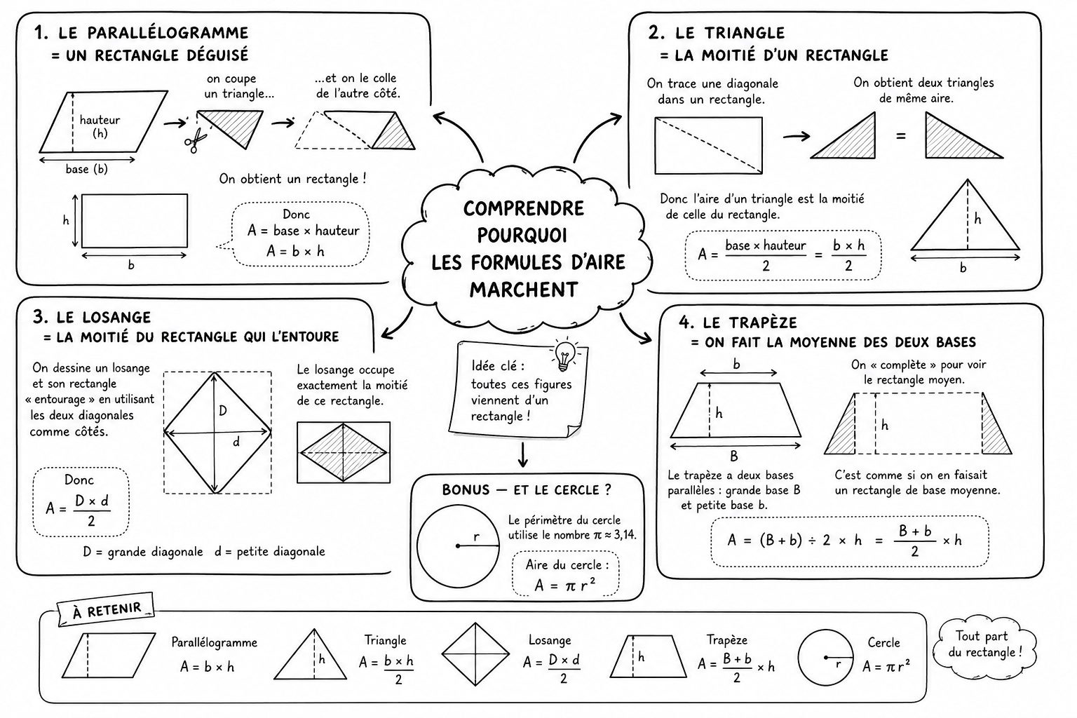 Grandeurs 9 — Pourquoi les formules d'aires